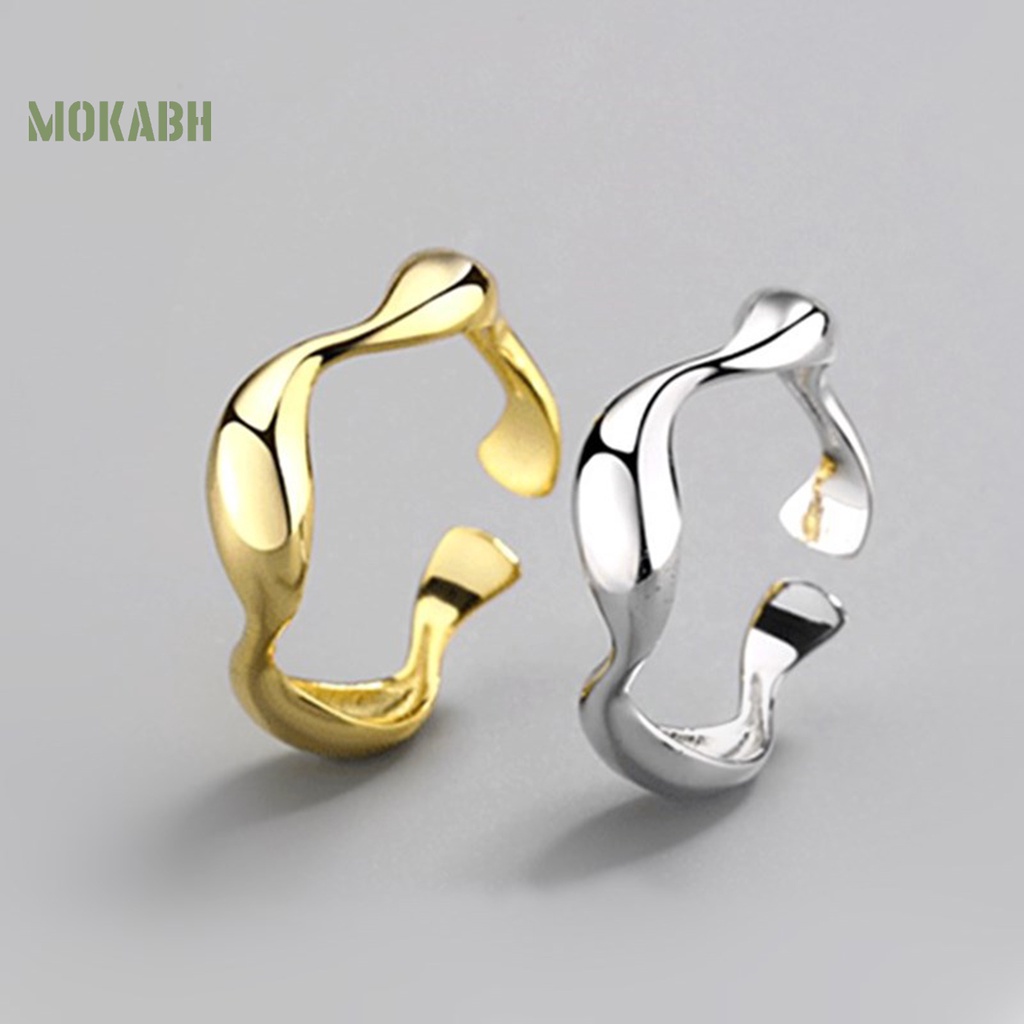 Nhẫn Đeo Ngón Tay Mạ Điện Màu Trơn Họa Tiết Hình Học Thời Trang