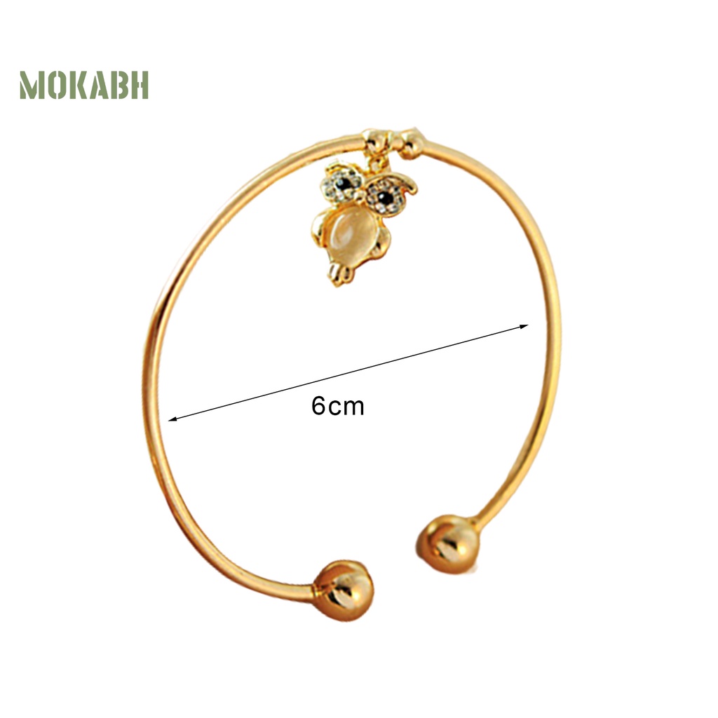 Vòng Tay HợP Kim DạNg Hở HìNh Cú MèO ĐíNh Đá ThờI Trang