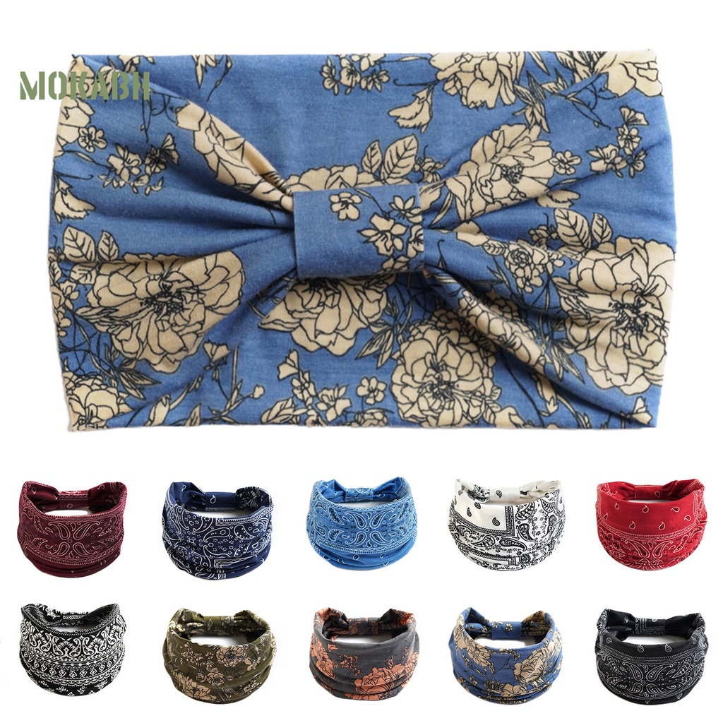 Băng Đô Thắt Nút Chéo Chống Trượt Thấm Hút Mồ Hôi Phong Cách Bohemia Cho Nữ