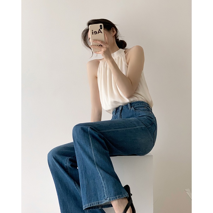 SUXI Áo Hai Dây Mùa Hè Ôm Dáng Màu Trơn Cho Nữ