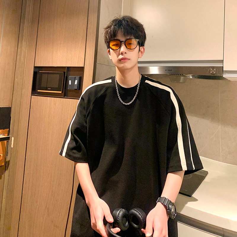 TOTOK Áo phông áo thun unisex Ngắn Tay Cổ Chữ V In Chữ Phong Cách hip hop JUN0116