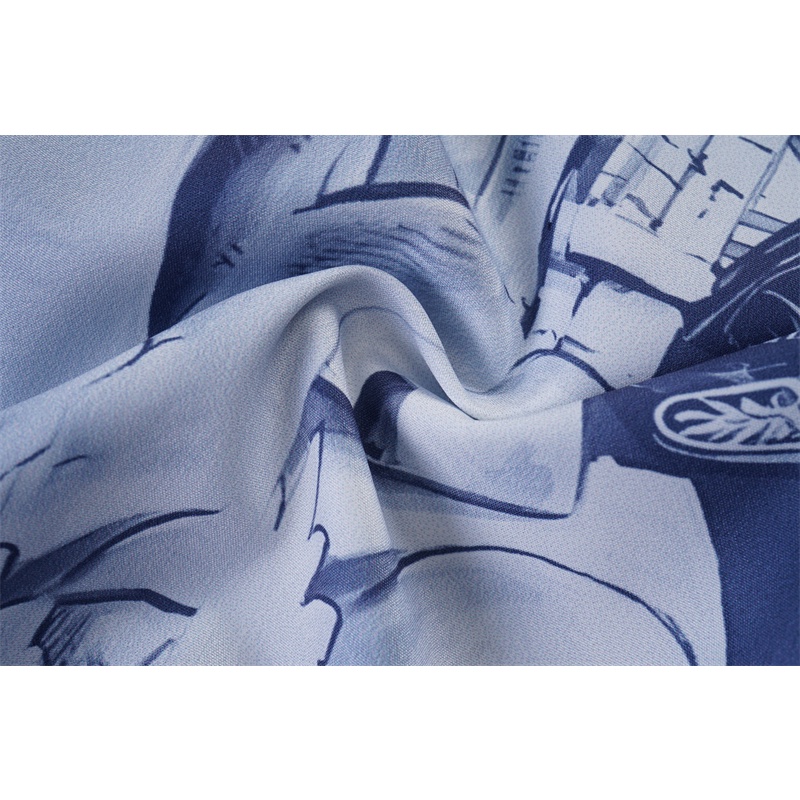 Áo Sơ Mi Ngắn Tay In Họa Tiết Thời Trang Đường Phố Cổ Điển