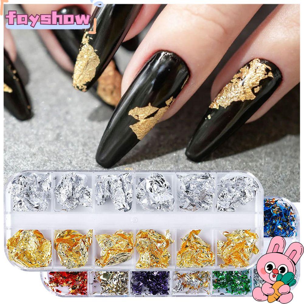 Fay 12G Lưới Trang Trí Móng Tay|Giấy Foil Dán Móng Nghệ Thuật|Bông Tai Kim Tuyến Lấp Lánh