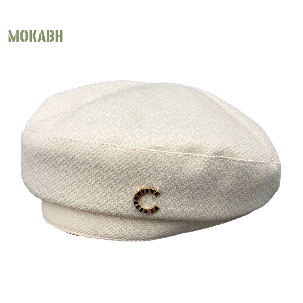[Mok Abh] Mũ Beret Dệt Kim Polyester Không Vành Dễ Phối Đồ Thời Trang Thường Ngày Cho Nữ