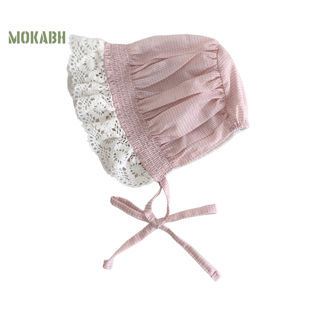 Mũ Cotton Rộng Vành Chống Nắng Màu Trơn Cột Dây Dễ Thương Thời Trang Mùa Hè Cho Bé Sơ Sinh