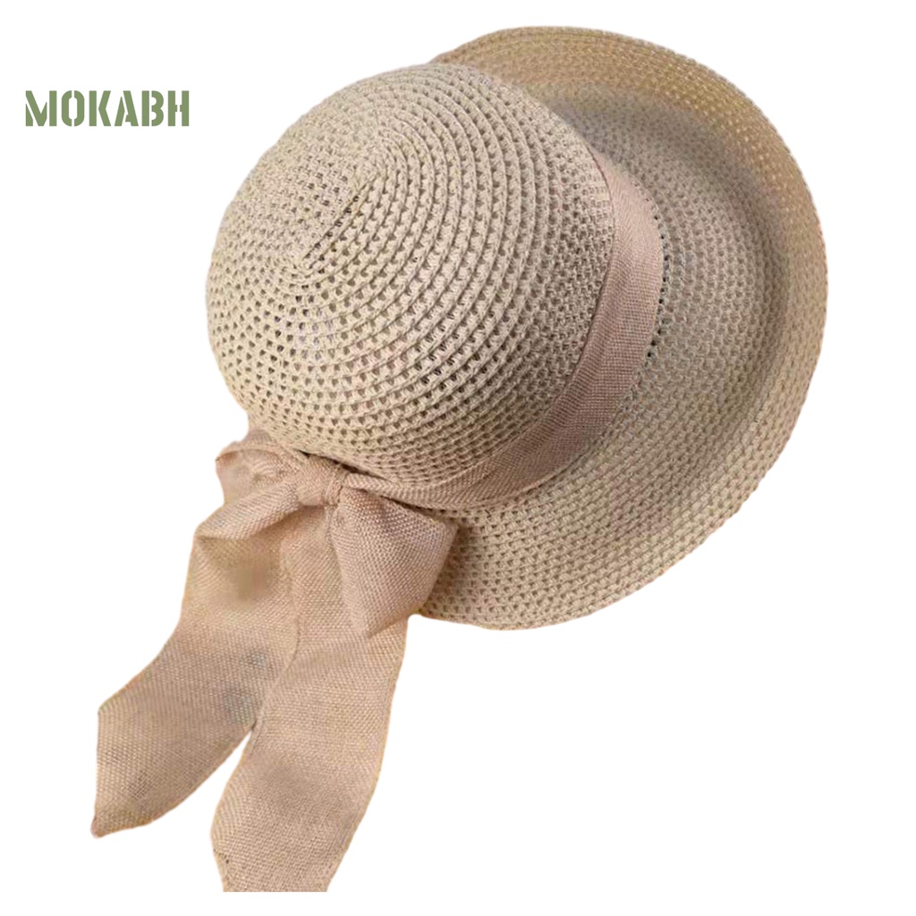 Nón Cối Rộng Vành Màu Trơn Thắt Nơ Ruy Băng Thời Trang Cho Nữ