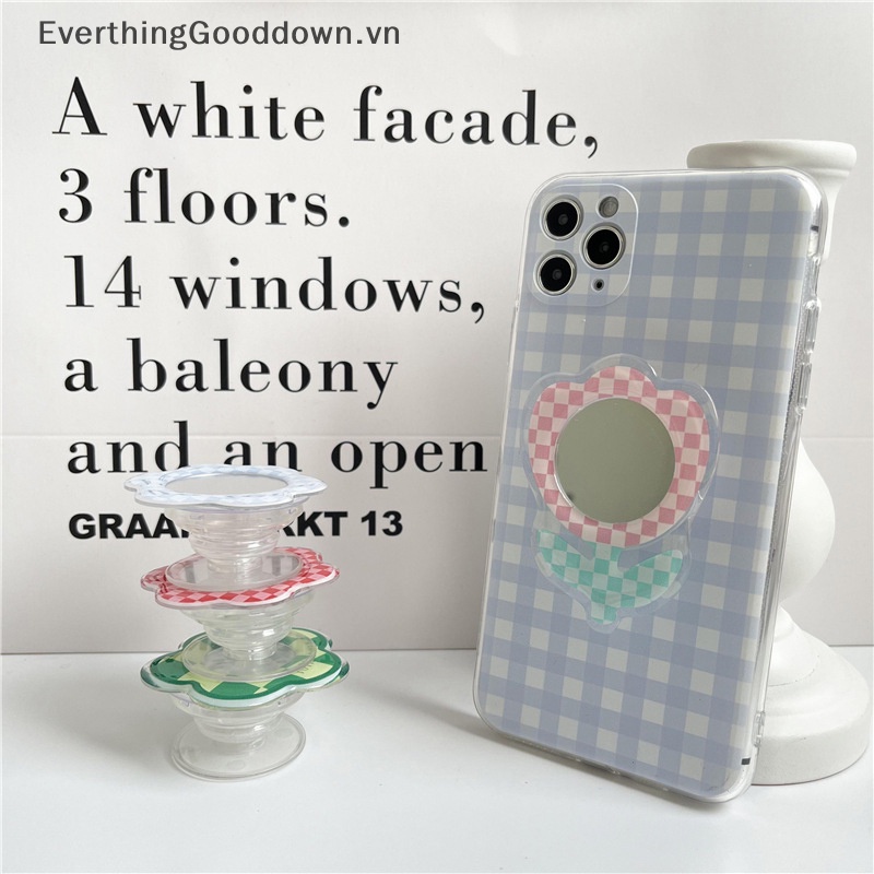 Everthinggooddown Ins Gương Cầm Tay Hình Trái Tim Có Thể Gập Lại Co Giãn Có Thể Gập Lại Ổ Cắm Điện Thoại Thông Dụng