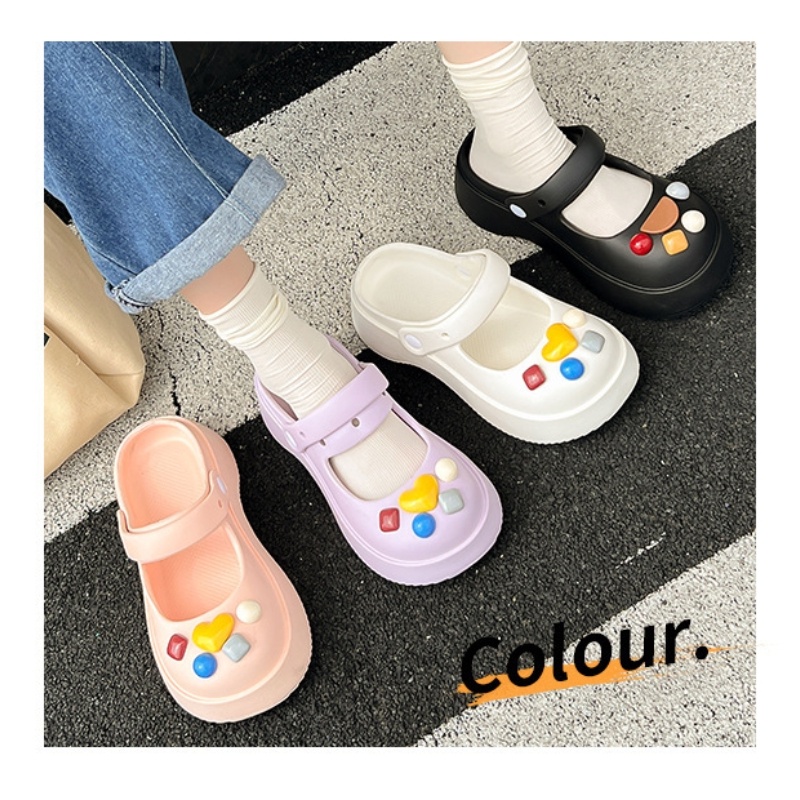 Dép Đế Dày Đục Lỗ Chống Trượt Dễ Thương Thời Trang Mùa Hè