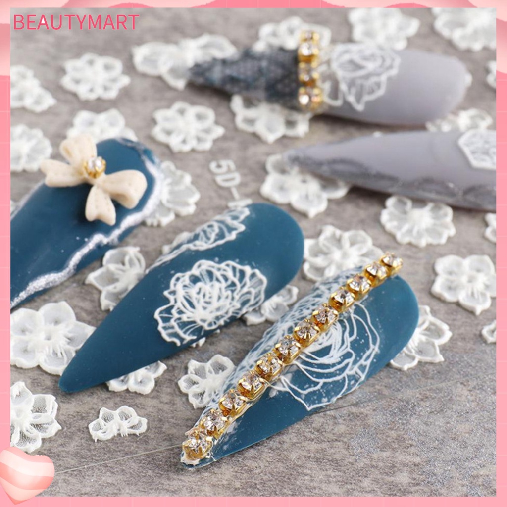 1 Tấm Sticker PET 5D Tự Dính Chống Thấm Nước Họa Tiết Hoa Dập Nổi Trang Trí Móng Nghệ Thuật