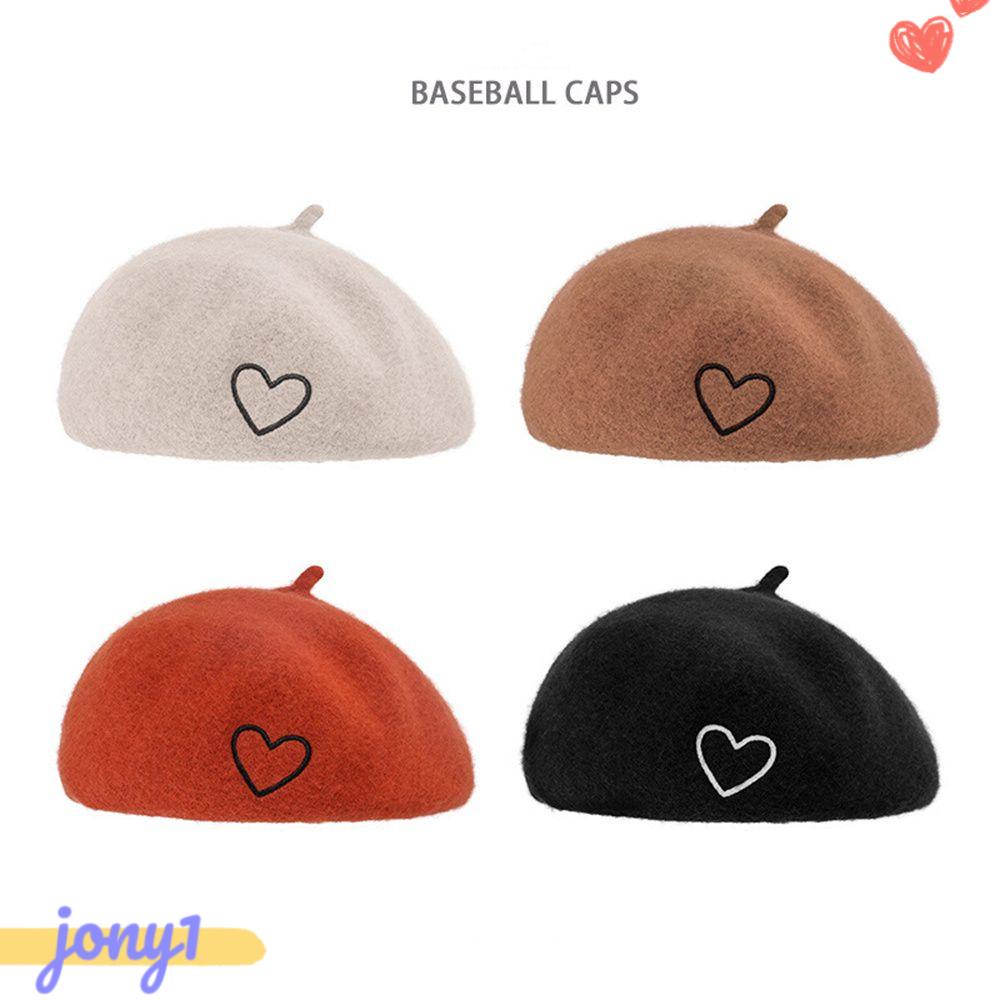 Mũ Beret Thêu Hình Trái Tim Ngọt Ngào Cho Nữ