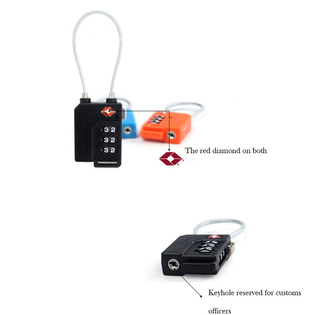 =Christmas=TSA21100 Padlock 3-digit Password Luggage Mini Re-settable Code Lock