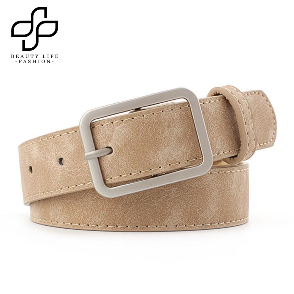 Beautylife Thắt Lưng Khóa Vuông Chống Mài Mòn Không Phai 5 Màu Thời Trang Công Sở