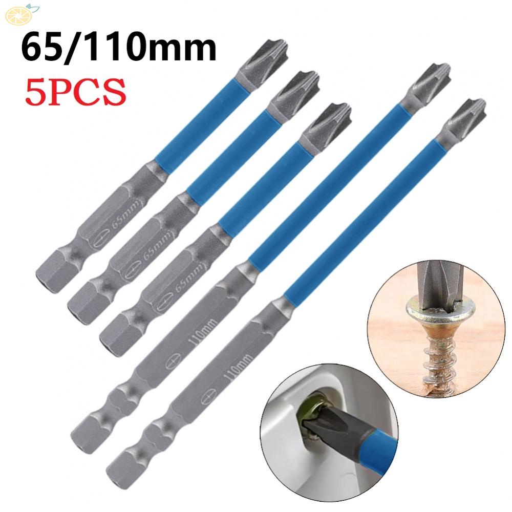 【VARSTR】Electrician Magnetic Cross Screwdriver Bit Set of 5 FPH2 Bits with 65/110mm Length