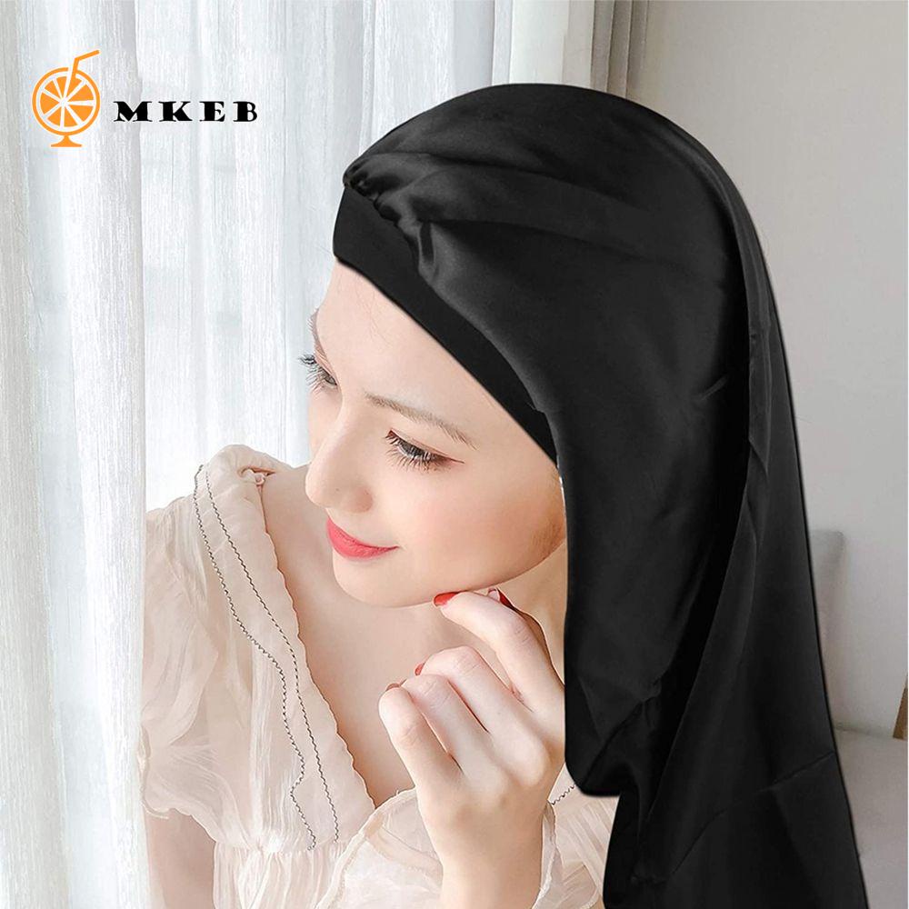 Mũ Trùm Đầu Bằng Lụa Satin Màu Trơn Chăm Sóc Tóc Khi Ngủ Cho Nữ