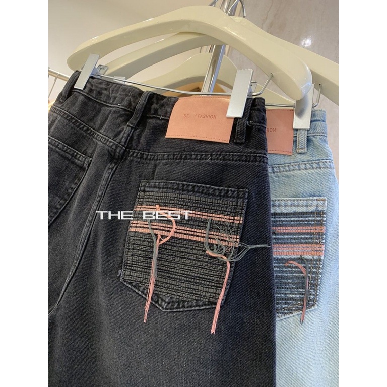 Quần Short Denim Lưng Cao Ống Rộng Thời Trang Mùa Hè Hàn Quốc 2023