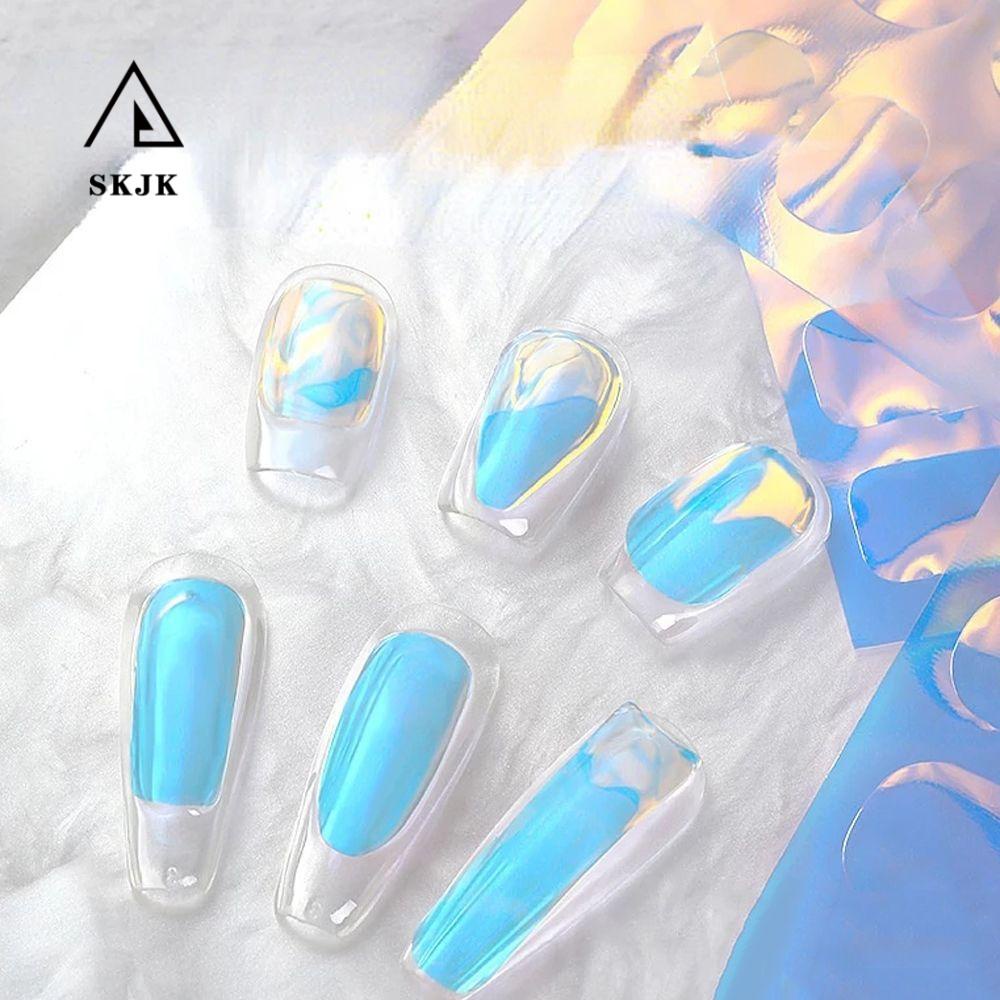 [Hàng mới về] Giấy dán móng tay trang trí màu đá laser thời trang sành điệu cho nữ