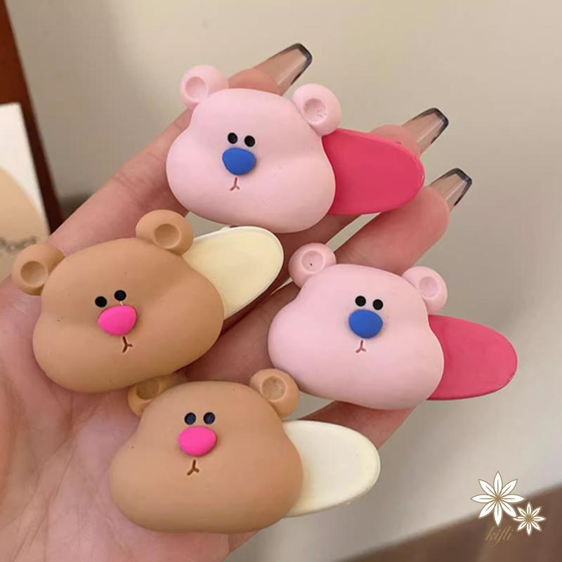 Kẹp Tóc Mái Ngang Hình Gấu Màu Sắc Ngọt Ngào Dễ Thương Cho Nữ