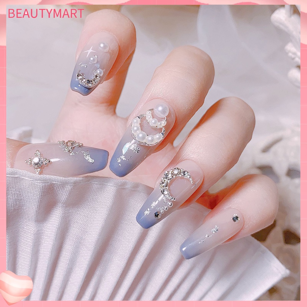 1 Hộp Phụ Kiện Trang Trí Móng Tay 3D DIY Hình Mặt Trăng Lấp Lánh Dễ Thương Cho Nữ