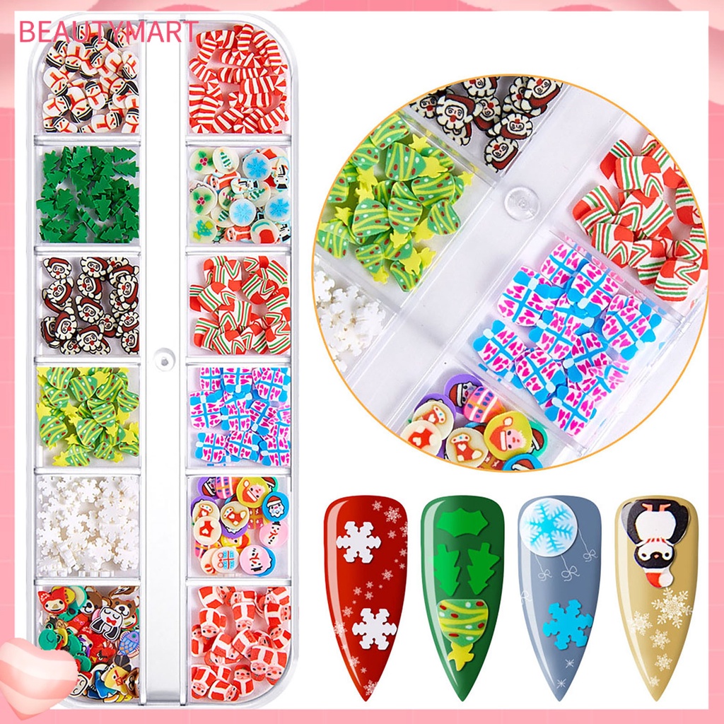 1 Hộp Phụ Kiện Trang Trí Móng Nghệ Thuật Tạo Hiệu Ứng 3D Siêu Mỏng Phong Cách Giáng Sinh Dành Cho Bạn Nữ