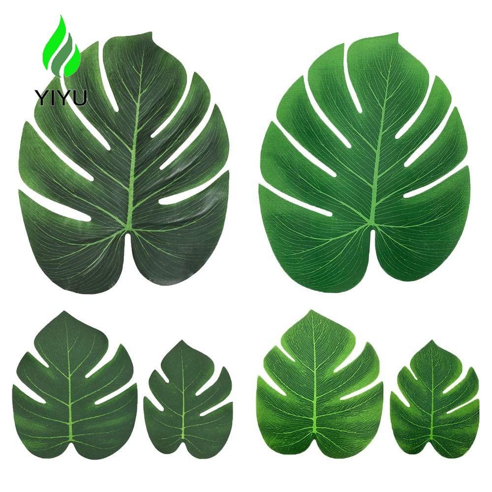 YIYU Set 12 Lá Cây Nhân Tạo Trang Trí Tiệc Cưới / Sinh Động Như Thật 1 Cái|Lá Cọ Không Xương Làm Thủ Công