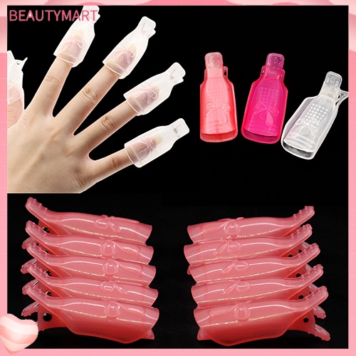 Bộ 10 Kẹp Ủ Tẩy Sơn Móng Tay Bằng Nhựa Hình Nơ