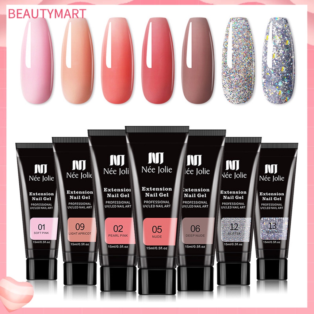 Gel Nối Dài Móng Tay 15ml Nhiều Màu Sắc Trong Suốt Nhanh Chóng Dùng Cho Salon