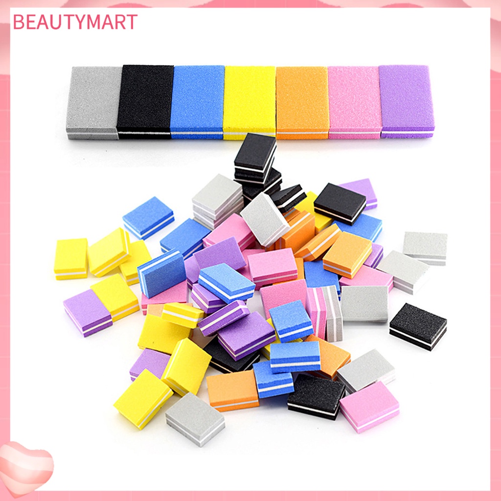 Bộ 50 Miếng Bông Dũa Móng Hai Mặt Độ Co Giãn Cao Kích Thước Nhỏ Gọn Có Thể Tái Sử Dụng