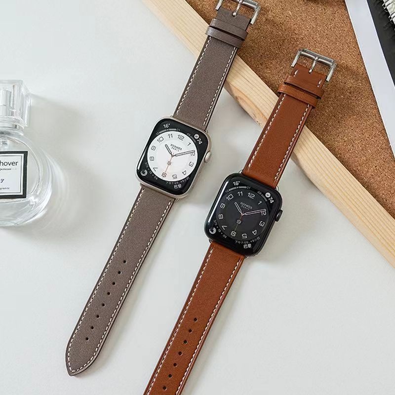 Dây Đeo Bằng Da Chuyên Dụng Cho Đồng Hồ Thông Minh Apple watch 49mm 45mm 38mm 42mm 40mm 41mm 44mm 49mm iWatch series 5 6 SE 7 8 3 2 1