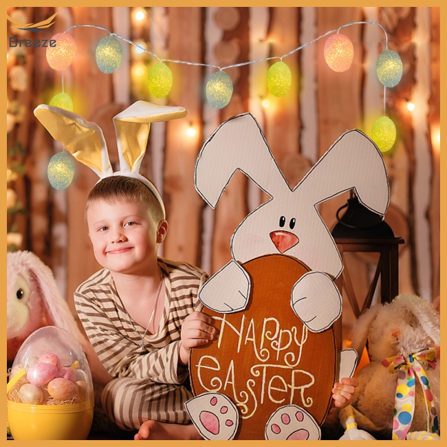 Dây Đèn Led 3M 20 Bóng 8 Chế Độ Điều Khiển Từ Xa Hình Quả Trứng Phục Sinh Nhiều Màu Sắc Kèm Chức Năng Hẹn Giờ