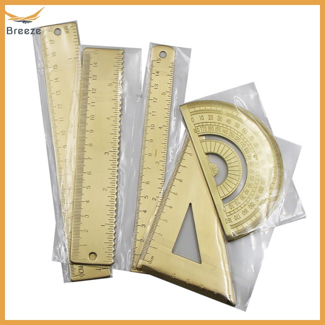 Thước Đo Góc Tam Giác Bằng Đồng Thau Phong Cách Cổ Điển Tiện Dụng Cho Văn Phòng / Trường Học