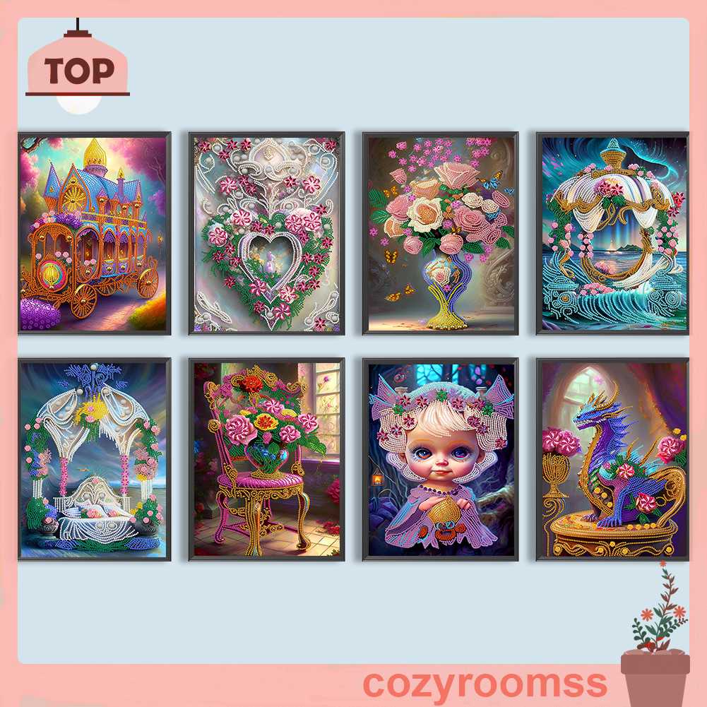 Tranh Đính Đá 5D Tự Làm Hình Trừu Tượng Trang Trí Nhà Cửa