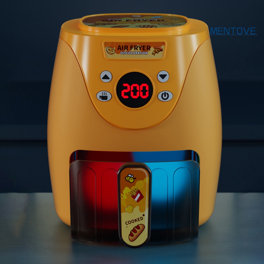 Set 16 Món Đồ Chơi Nồi Chiên Mô Phỏng Màn Hình LCD Thay Đổi Màu Sắc Cho Bé