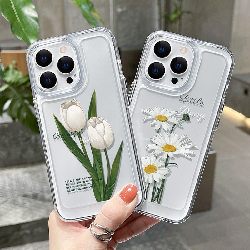 Ốp Điện Thoại  Trong Suốt Hình Hoa Tulip 6/6s/6plus,7/8plus,X/Xs/Xr/Xs max/11/12/13/14/Pro/Plus/Promax