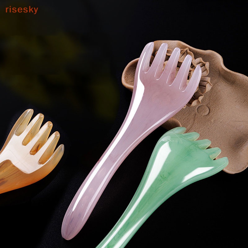 Lược Chải Mát Xa Gua Sha Bằng Nhựa Resin Sáp Ong Năm Cánh