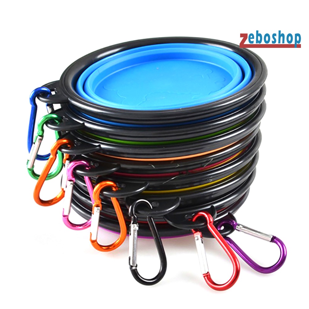 Cốc Đựng Thức Ăn / Nước Uống 2 Trong 1 Có Thể Gấp Gọn Tiện Dụng Mang Theo Du Lịch Cho Thú Cưng