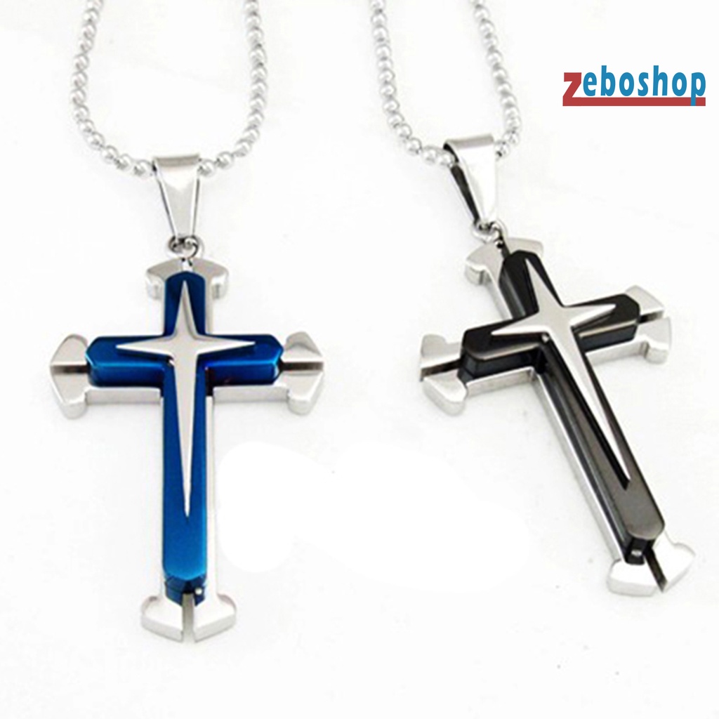 Vòng cổ Thép Không Gỉ Mặt Thánh Giá Thời Trang Cho Nam