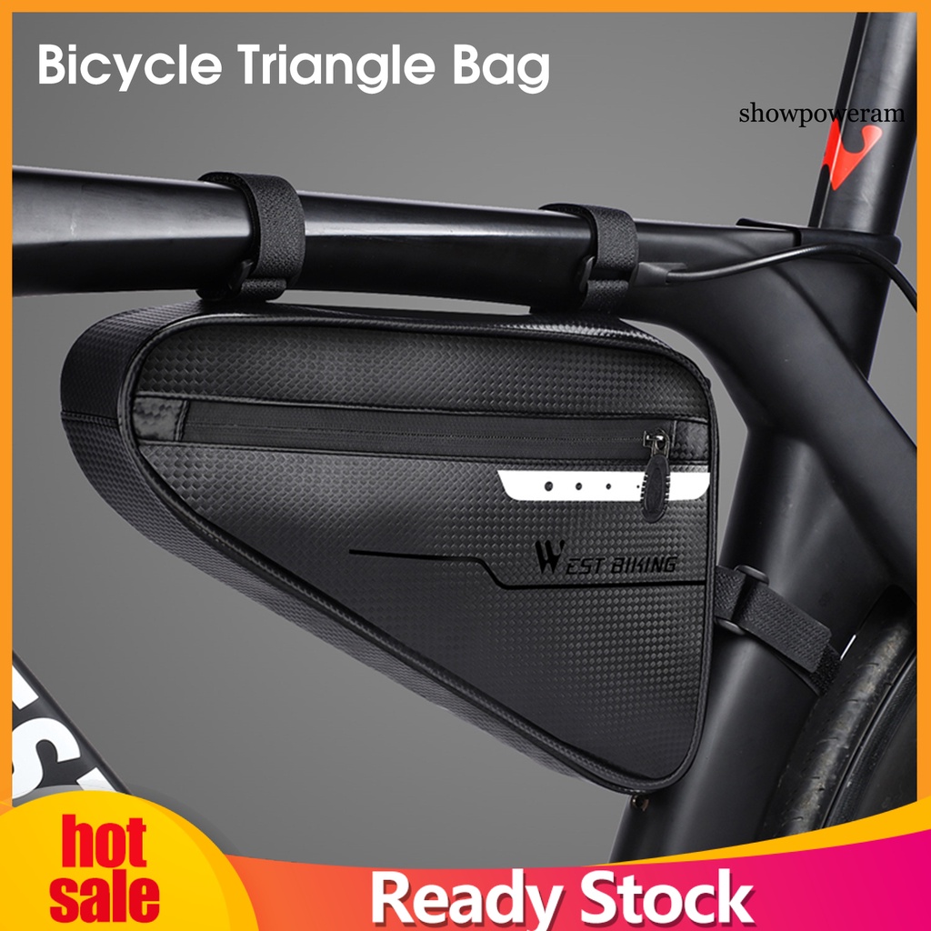 Túi Hình Tam Giác Giả Da Chống Va Chạm Dung Tích Lớn 1.7L Gắn Khung Xe Đạp