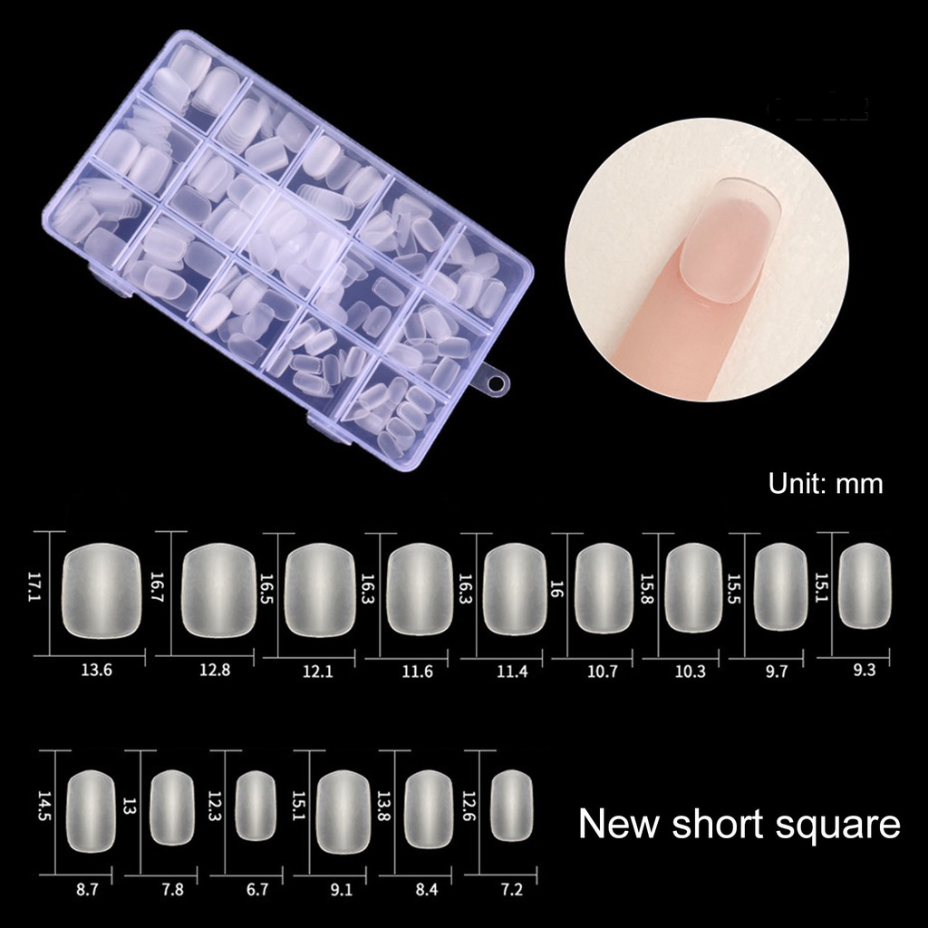 Bộ 300 Móng Tay Giả 15 Ngăn Siêu Mỏng Nhiều Kích Cỡ Tiện Dụng Cho Salon