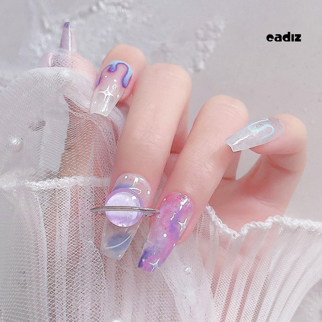 Bộ 10 Phụ Kiện Trang Trí Móng Tay Hình Hành Tinh 3D Lấp Lánh Dành Cho Nữ