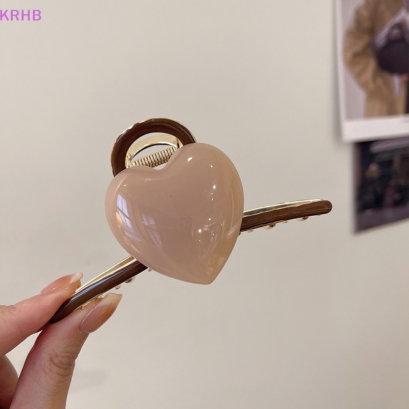 Kẹp Tóc Càng Cua Hình Trái Tim Ngọt Ngào Kích Thước Lớn Cho Nữ Mới