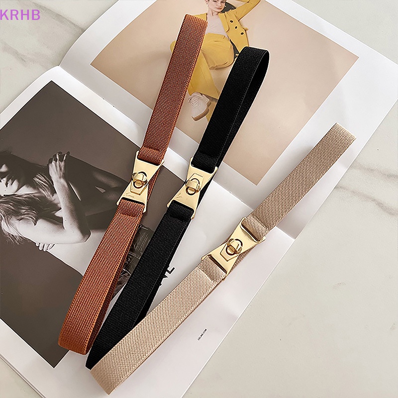 Thắt Lưng Co Giãn Khóa Kim Loại Thời Trang Dành Cho Nữ Mới