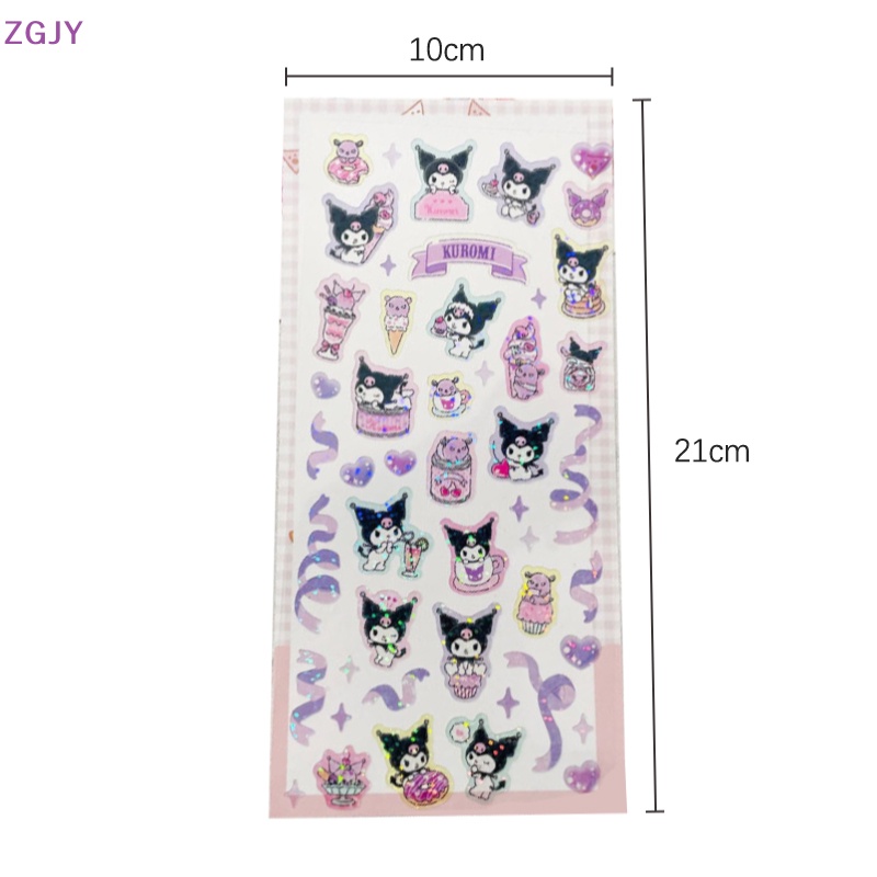 1 Miếng Dán Trang Trí Hình Kuromi Melody Màu Laser Trong Suốt DIY Mới
