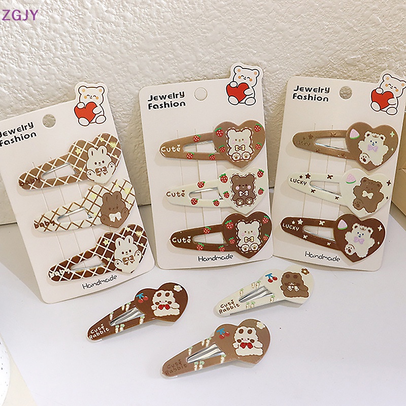 Set 3 Kẹp Tóc Hình Gấu Dễ Thương Cho Bé Gái Mới