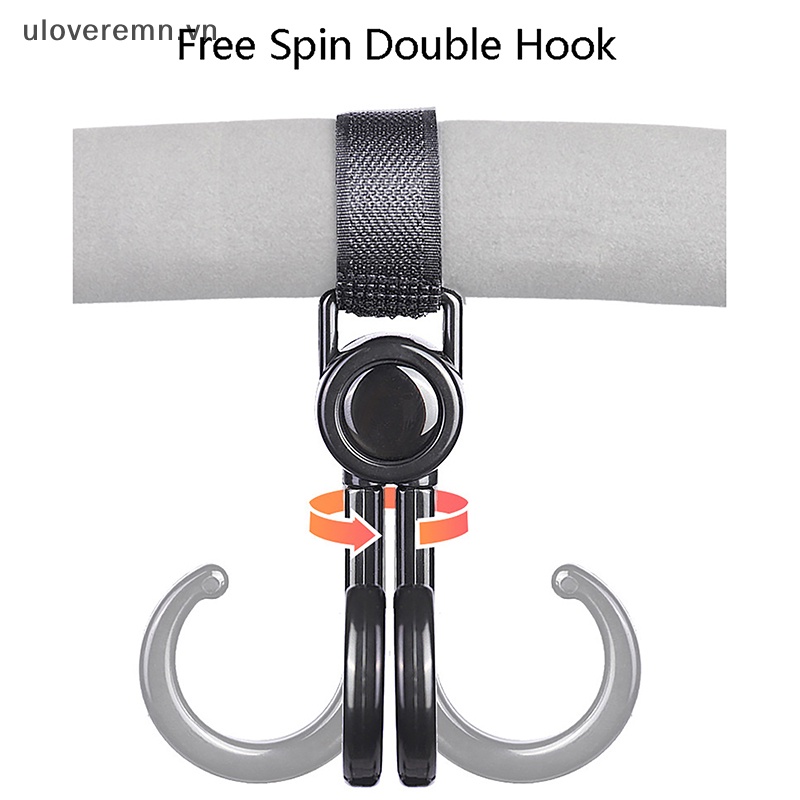 Bộ 2 Móc Treo Đồ Xoay 360 Độ Gắn Xe Đẩy Em Bé Tiện Dụng