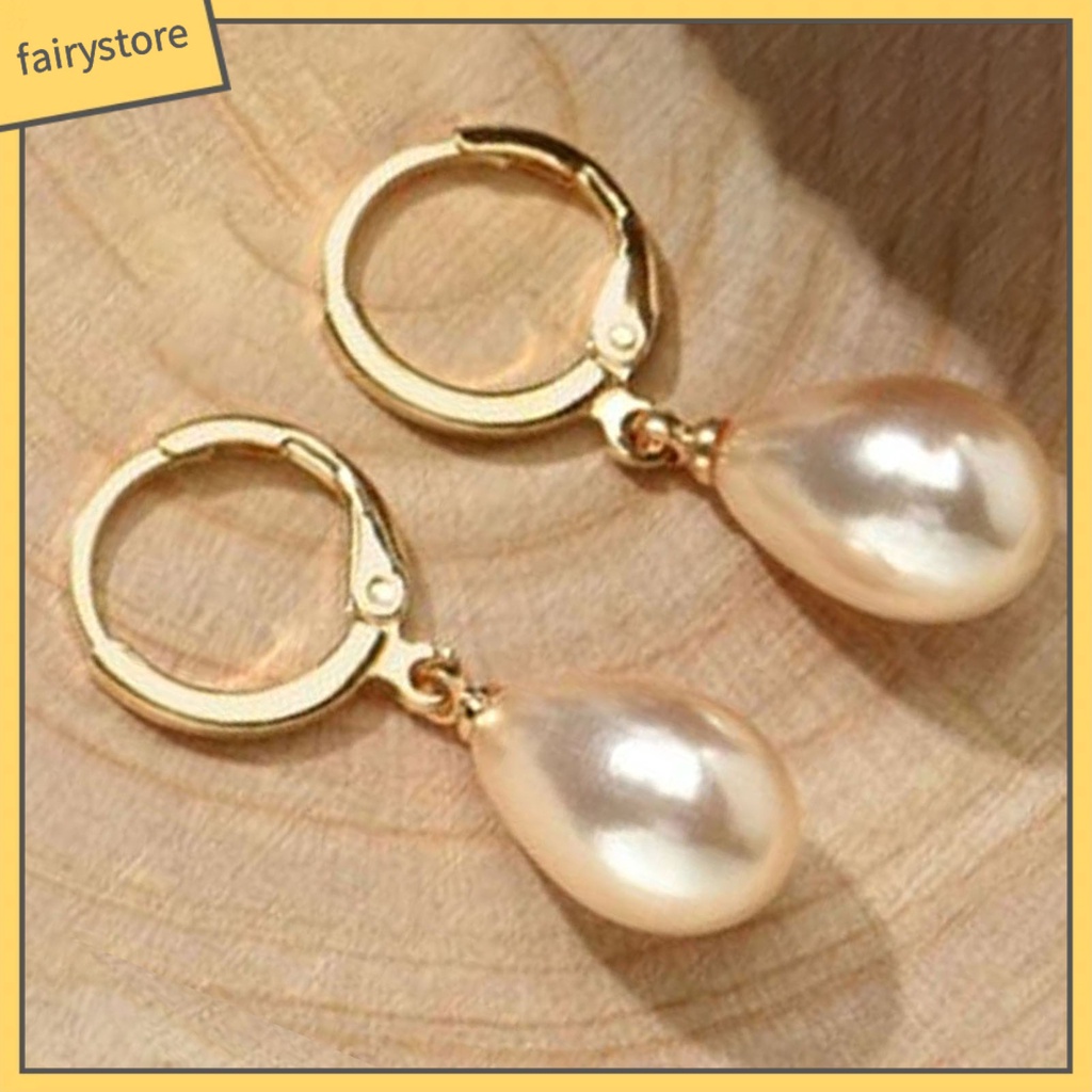 [FRO] 1 Đôi Bông Tai Hợp Kim Đính Ngọc Trai Nhân Tạo Thanh Lịch Cho Cuộc Sống Hàng Ngày