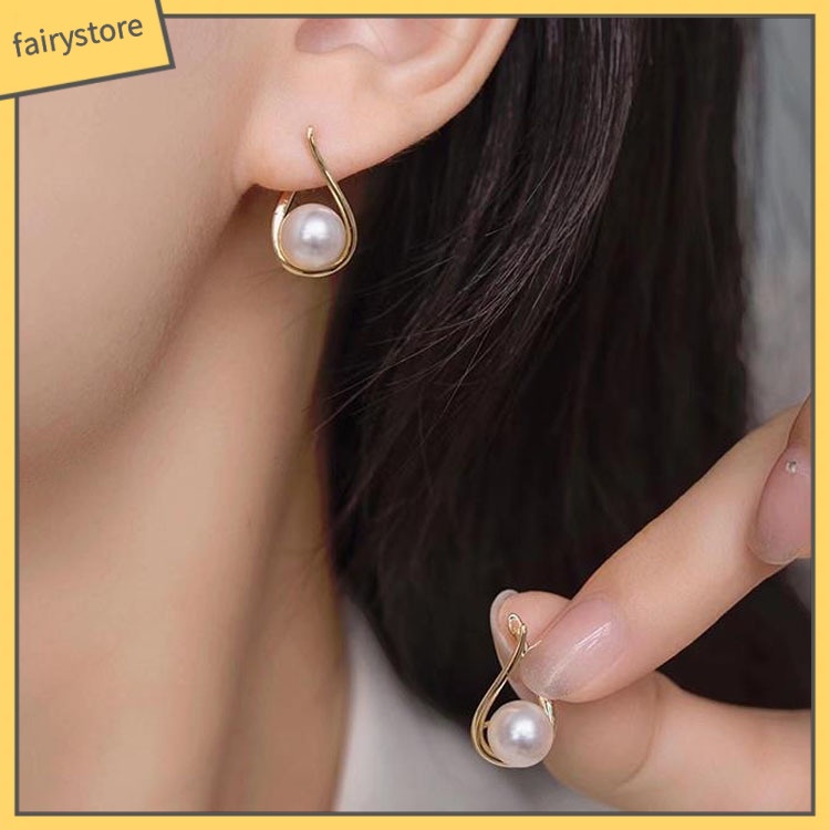 1 Đôi Bông Tai Ngọc Trai Giả Sang Trọng Cho Nữ