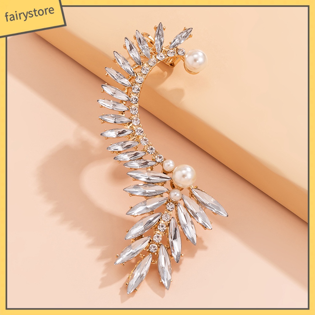 1 Khuyên Kẹp Vành Tai Đính Đá Ngọc Trai Giả Thời Trang