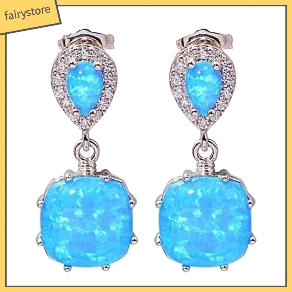 Khuyên Tai Đính Đá Opal Thời Trang Cho Nữ