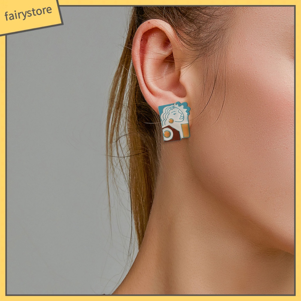 [FRO] Bông Tai Hợp Kim Họa Tiết Chân Dung Maya Sacrificial Thời Trang Dự Tiệc