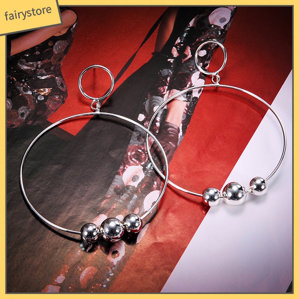 Khuyên Tai Dạng Vòng Tròn Lớn Đính Hạt Thời Trang Cho Nữ